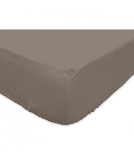 SOLEIL d'OCRE Drap housse 100% Coton 160x200 cm Taupe