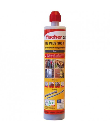 FISCHER - Résine polyvalente pour des fixations dans le béton et la maçonnerie FIS Plus 300 T gris - 1 cartouche de 300 ml