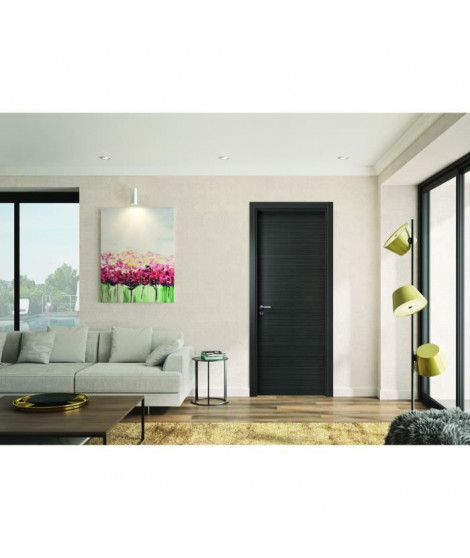 OPTIMUM Bloc Porte ajustable décor chene foncé MILANO - 204 x 73 cm - Droit