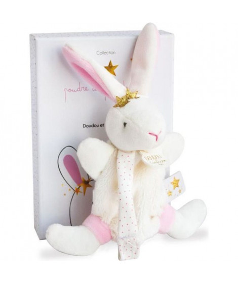 DOUDOU ET COMPAGNIE Lapin Fleurs - Doudou avec attache tétine