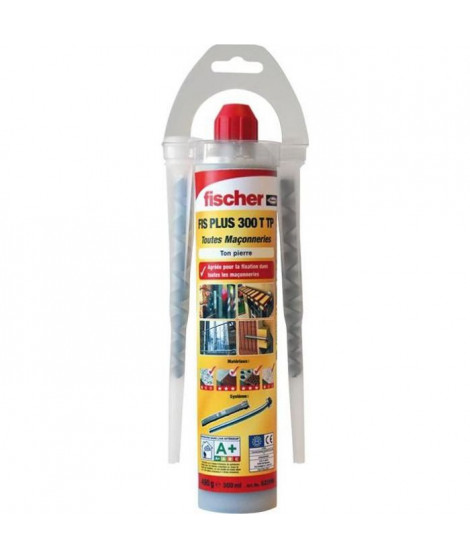 FISCHER - Résine polyvalente pour des fixations dans le béton et la maçonnerie FIS Plus 300 T ton pierre - 1 cartouche de 300 ml