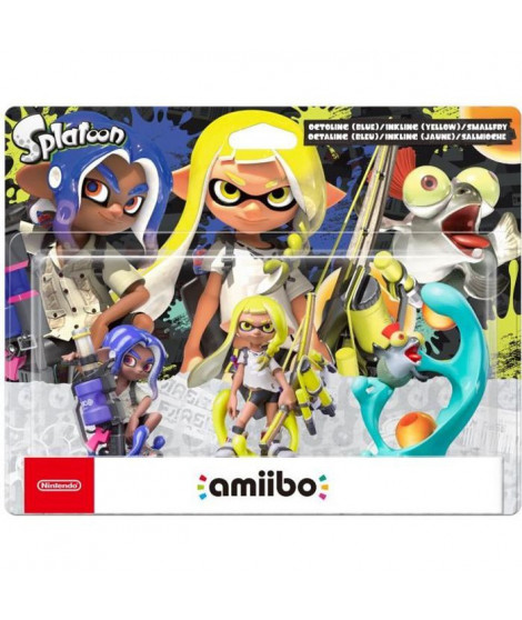 Pack Amiibo - Collection Splatoon 3 - Octaling (Bleu) + Inkling (Jaune) + Salmioche