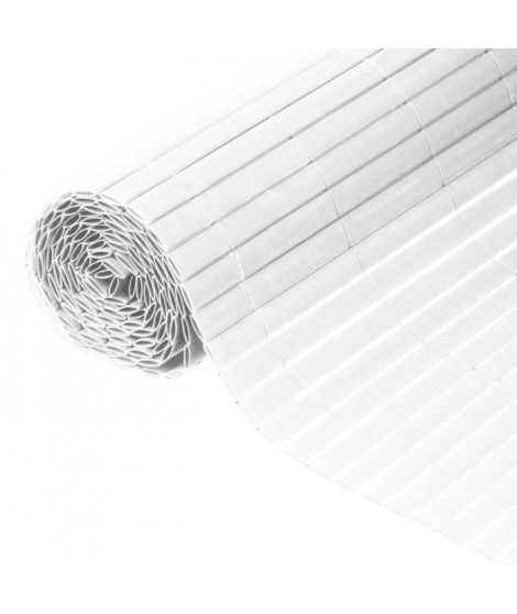 NATURE Canisse double face PVC - 1500 g/m² - Set de fixation - Blanc - 1 x 3 m