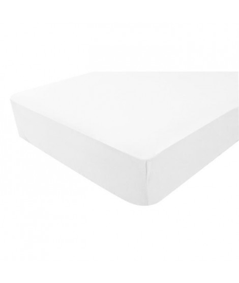 DOMIVA Lot 2 Aleses - Jersey 100% coton - Traité Sanitized - Blanc - 60 x 120 cm