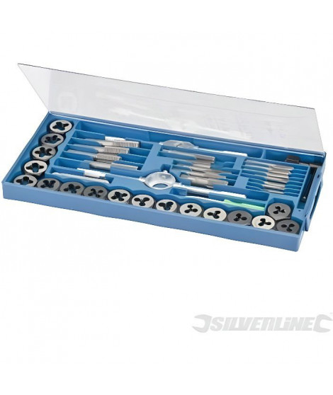 SILVERLINE Coffret de 40 tarauds et filieres