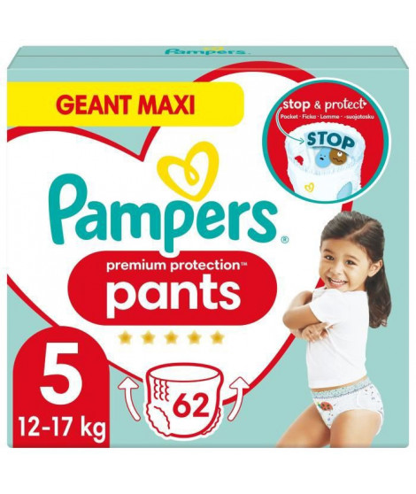 PAMPERS Premium Protection Pants Taille 5 - 62 Couches-culottes