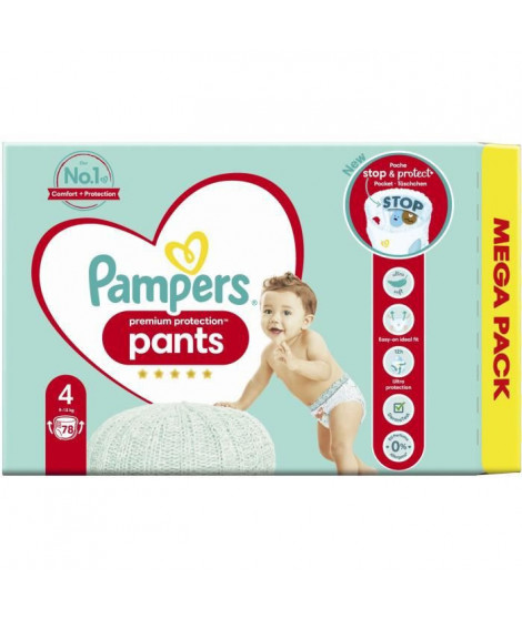 PAMPERS Premium Protection Pants Taille 4 - 78 Couches-culottes