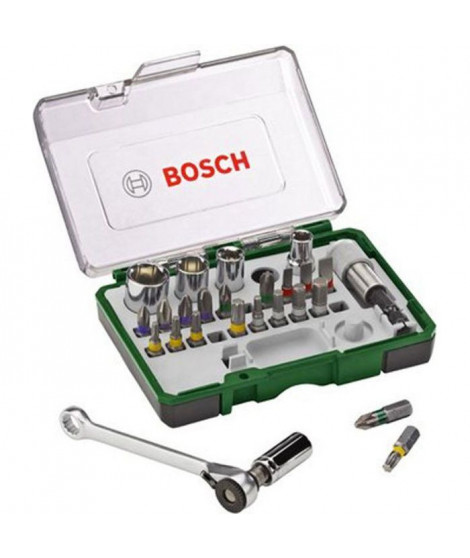 BOSCH Set vissage coul. 27 pces + clé a cliquet