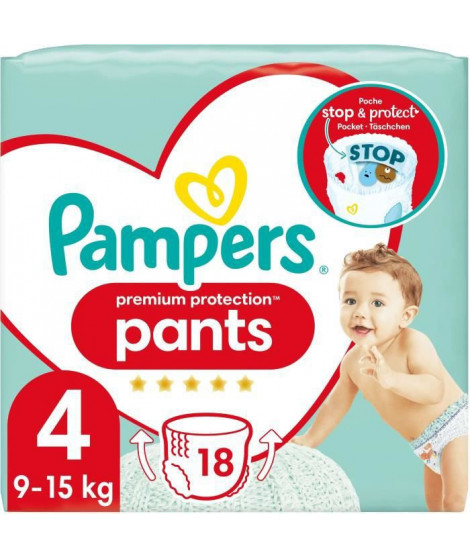 PAMPERS Premium Protection Pants Taille 4 - 18 Couches-culottes