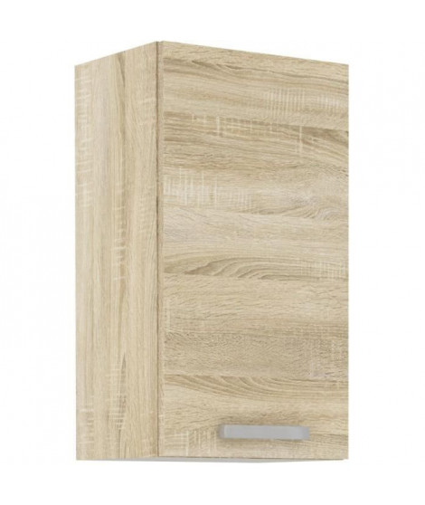 Meuble haut 1 porte battante - Décor chene sonoma - L 40 x P 31,6 x 72 cm - LASSEN