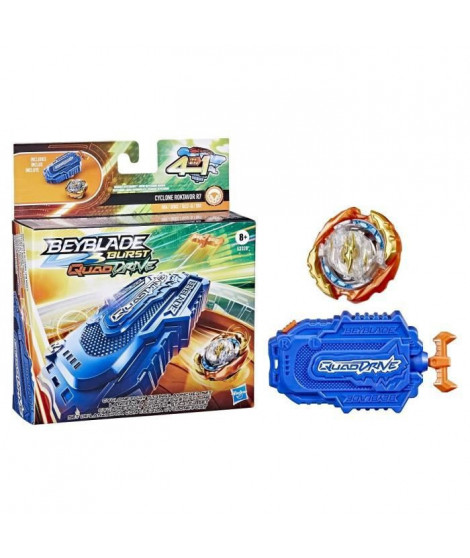 BEYBLADE - QuadDrive - Lanceur a corde Cyclone Fury et toupie