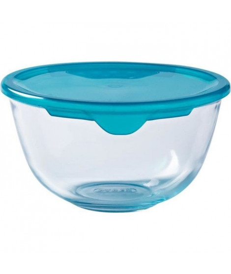 PYREX Bol de préparation + couvercle en plastique 21 cm transparent