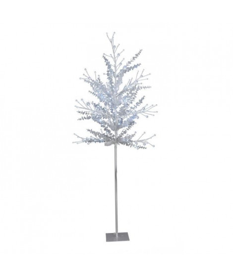 Arbre de Noël Scintillant feuilles rondes 200 LED hauteur 1,8 m blanc