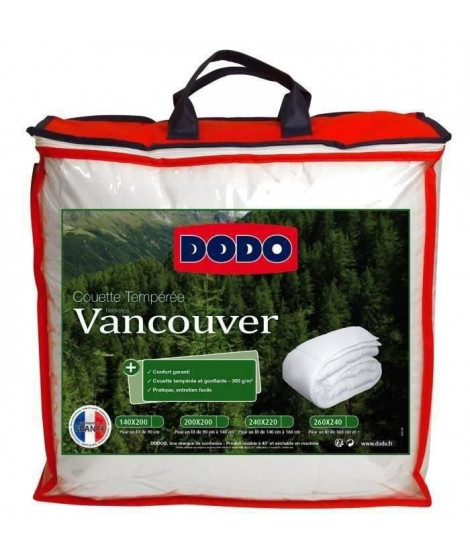 DODO Couette tempérée Vancouver - 240 x 260 cm - Blanc