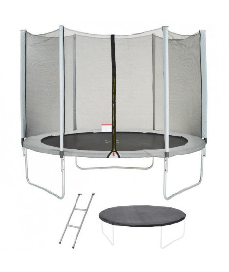 Trampoline  Ø 300 cm Gris Maxi Eco - KANGUI - Filet, Echelle, Couverture de Protection