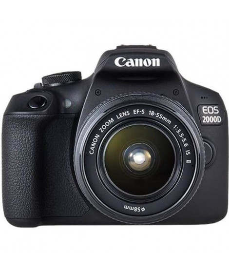 CANON EOS 2000D 24,1 mégapixels - Wi-Fi - NFC + Objectif EF-S 18-55 IS II