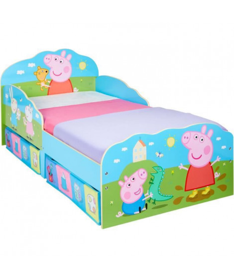 PEPPA PIG - Lit enfant avec rangement 140*70 cm