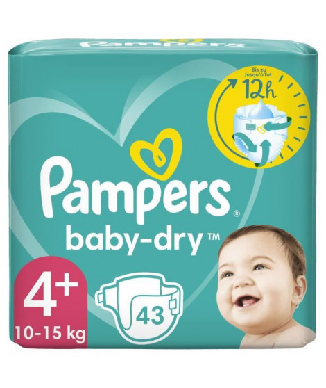 PAMPERS Baby-Dry Taille 4+ - 43 Couches