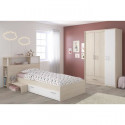 CHARLEMAGNE Chambre enfant complete - Tete de lit + lit + armoire - Style contemporain - Décor acacia clair et blanc