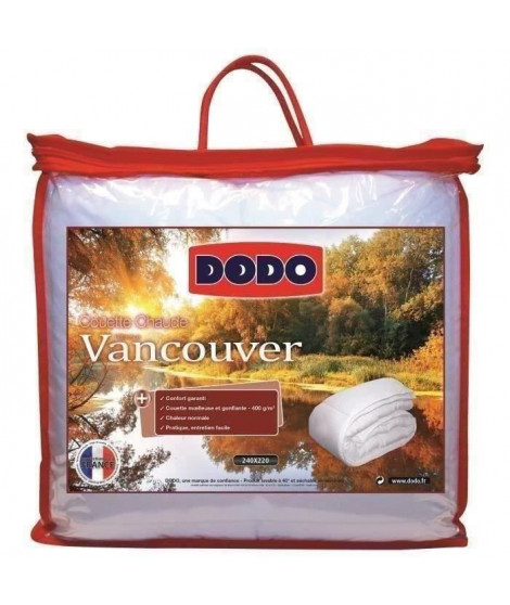 DODO Couette chaude 400gr/m² VANCOUVER 240x260 cm blanc