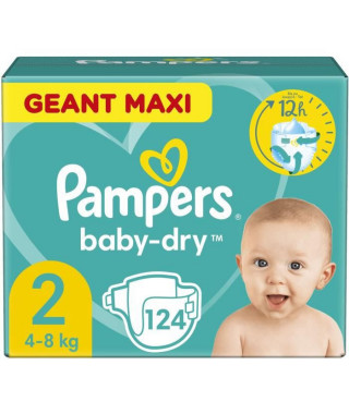 Couches PAMPERS Baby-Dry Taille 2 - x124