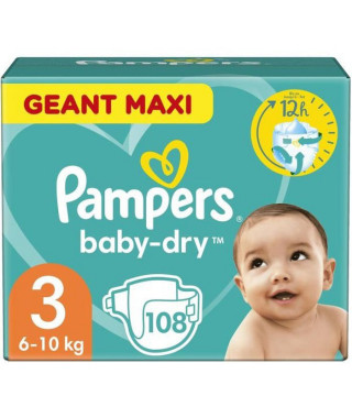 Couches PAMPERS Baby-Dry Taille 3 - x108