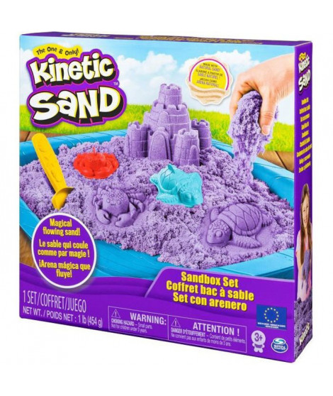 SABLE MAGIQUE - KINETIC SAND - COFFRET CHÂTEAU-BAC a SABLE 454 G + 4 ACCESSOIRES - 6024397 - Sable a modeler - Modele Aléatoire