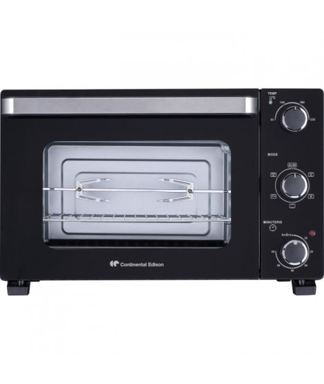 CONTINENTAL EDISON CEMF46B3 - Minifour électrique 46L noir - 1800W - Rotissoire, Convection naturelle