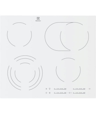 ELECTROLUX - EHF6547IW1 - Table de cuisson vitrocéramique - 4 foyers - 7100W - L59cm x P52cm - Blanc