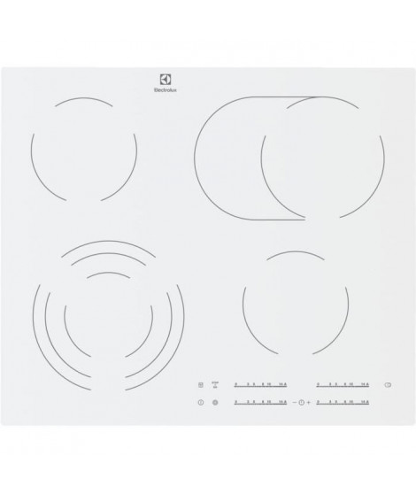 ELECTROLUX - EHF6547IW1 - Table de cuisson vitrocéramique - 4 foyers - 7100W - L59cm x P52cm - Blanc