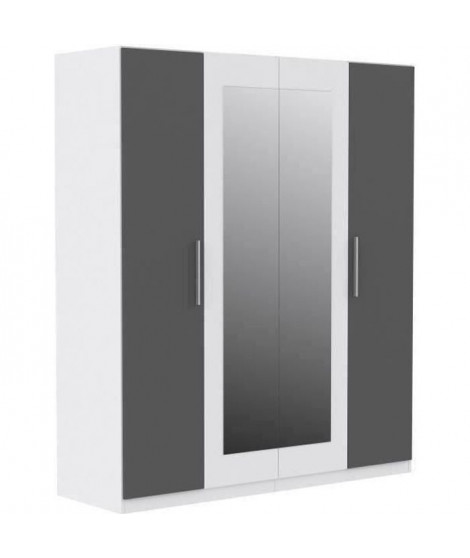 FINLANDEK Armoire de chambre PEHMEÄ style contemporain blanc et gris - L 180,3 cm