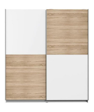 FINLANDEK Armoire de chambre ULOS style contemporain décor chene et blanc - L 170,3 cm