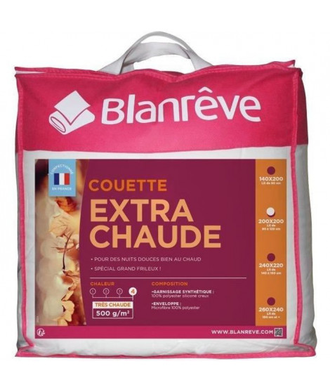 BLANREVE Couette extra chaude en microfibre - 200 x 200 cm - Blanc