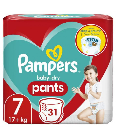 PAMPERS Baby-Dry Pants Taille 7 - 31 Couches-culottes