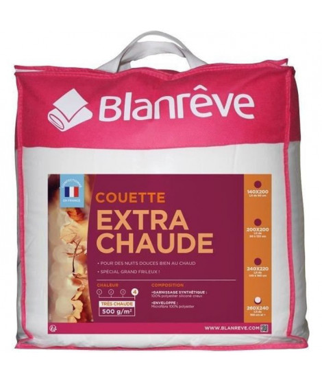 BLANREVE Couette extra chaude en microfibre - 240 x 260 cm - Blanc