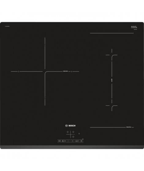 BOSCH PVJ631BB1E - Table de cuisson Induction - 3 zones - 7400W - L59,2 x P52,2cm - Revetement verre - Noir