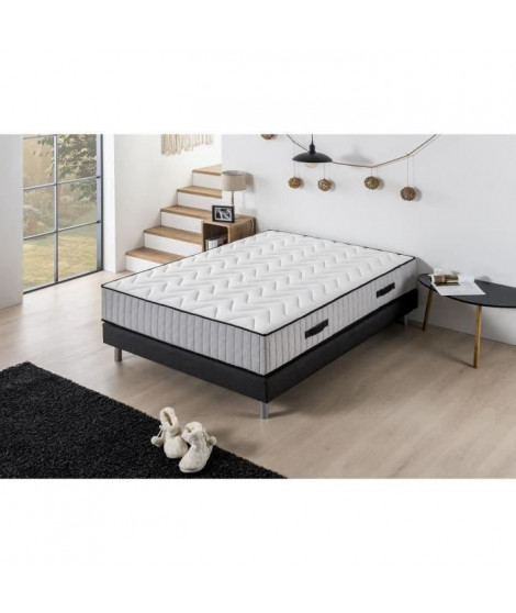 DEKO DREAM HOTEL SUPREME - Ensemble Matelas + Sommier 180 x 200 - Ressorts - 7 zones - Ferme - 27 cm