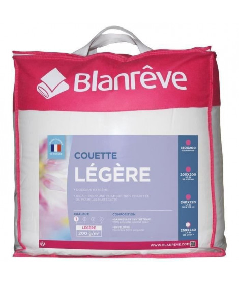 BLANREVE Couette légere en microfibre - 240 x 260 cm - Blanc