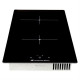 Continental edison CECP102RP2 - Table de cuisson vitrocéramique - 2 zones - 3000 W - L 29 x P 52 cm - Revetement verre - Noir