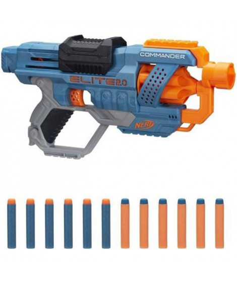 NERF - Elite 2.0 - Blaster Commander RC -6 - 12 fléchettes NERF - Elite - barillet rotatif 6 fléchettes - personnalisable