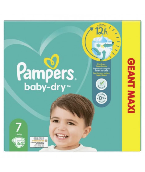 PAMPERS Baby-Dry Taille 7 - 64 Couches