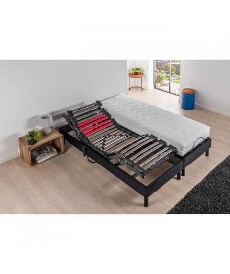 DEKO DREAM Ensemble Relaxation Matelas mousse 2x80x200 cm + Sommiers TPR electrique