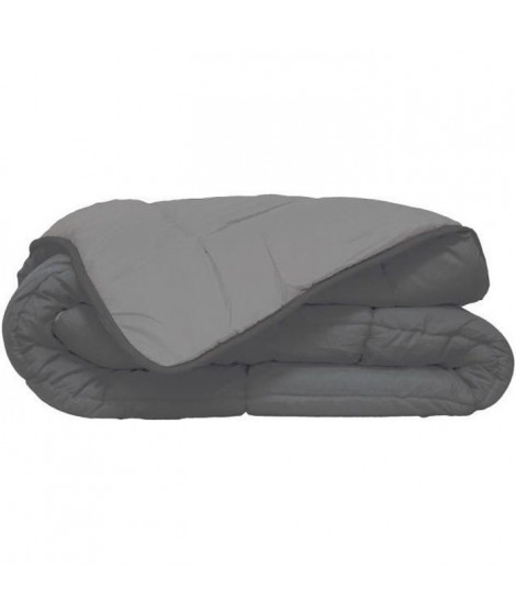 HUDSON Couette légere Microfibre 200g/m² 140x200cm Acier & Argent