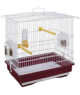 GIUSY Cage pour oiseaux rouge et blanc