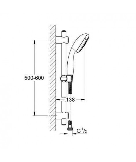 Ensemble de douche 3 jets avec barre VITALIO START 100 - GROHE - 26032000