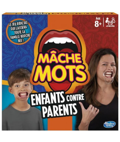 Mache-Mots - Hasbro Gaming - Enfants Contre Parents - Jeu de societe pour la famille - Jeu de plateau - Version francaise