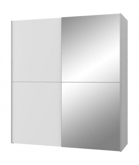 ULOS Armoire 2 portes coulissantes + miroir - Blanc mat - L 170,3 x P 61,2 x H 190,5 cm