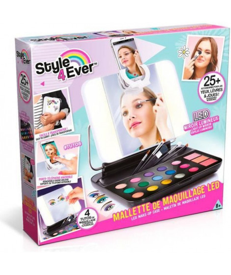 Canal Toys- Mallette de maquillage avec miroir LED lumineux et porte-téléphone- Style 4 Ever - des 8 ans - OFG247
