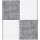 ULOS  Armoire 2 portes coulissantes - Décor béton gris clair et blanc - L 170.3 cm