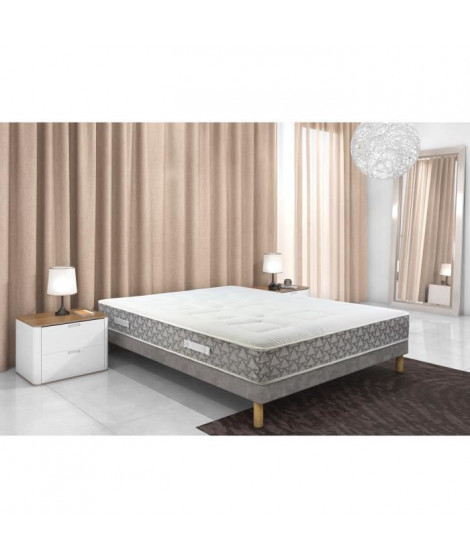 EXELLENCE COLLECTION Memo Ensemble matelas + sommier 140 cm -  600 Ressorts - 30 cm - 9 Zones - 3 cm mémo 52kg